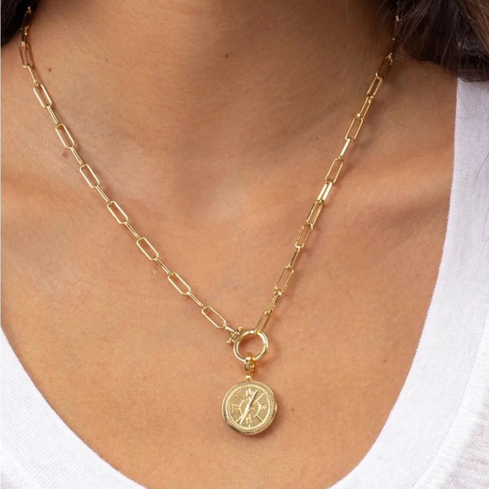 June and Co. Jewelry Gold Compass Charm or Pendant - Picture 3 of 3